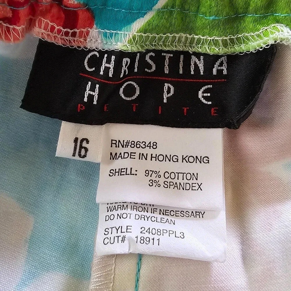 Christina Hope Petite 3pc Set Floral Orchid Blazer Cropped Pants Sequin Top L 16